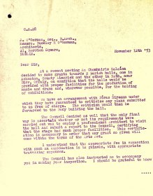 Letter from William O'Sullivan, Secretary, Arts Council  to J. O'Gorman, Buckley & O'Gorman Architects (page 1 of 2)